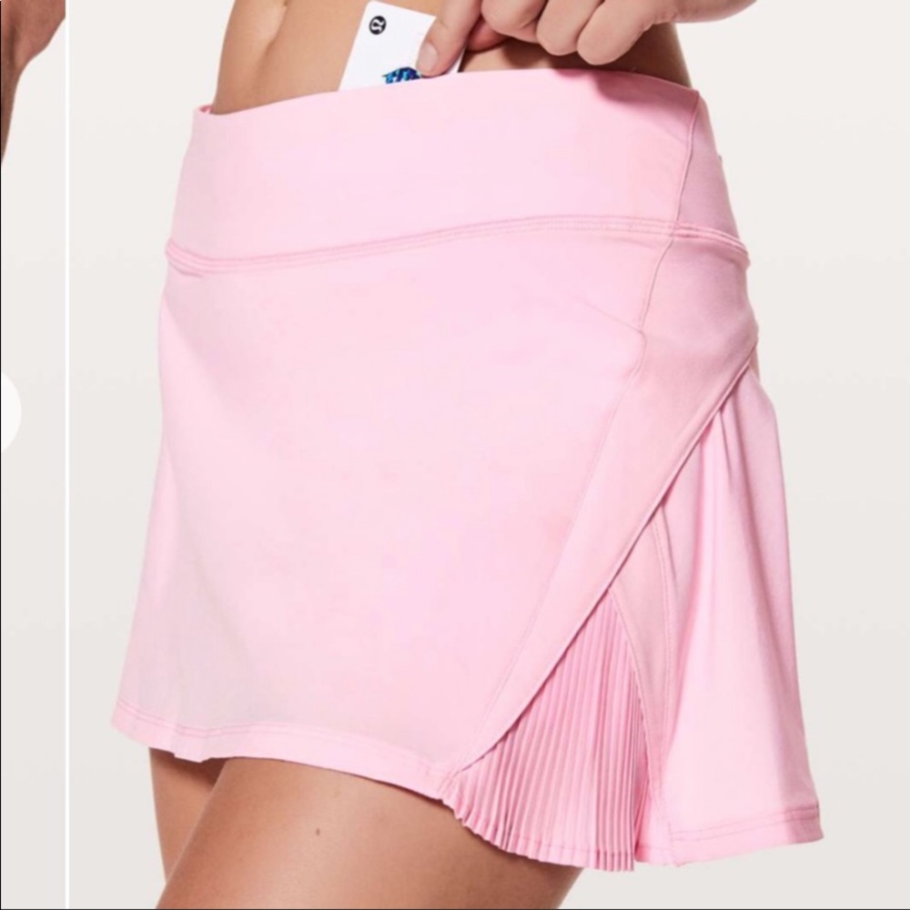 🆕 Lululemon Play off Pleats Skirt Pearl Pink 13” NWT Sz 12